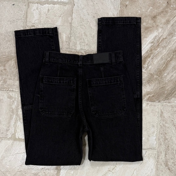 NWT Madewell 90s Straight Cargo Jean Black Utility Pockets High Rise (Size 25) - Picture 9 of 10